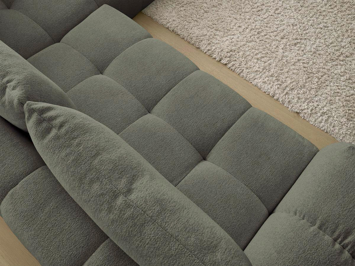 ECKSCHLAFSOFA EVEREST  mit Rücken echt, Armteil links, Armteil rechts Flachgewebe Grün  - Schwarz/Grün, MODERN, Kunststoff/Textil (320/212cm)