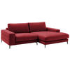ECKSOFA in Velours Rot  - Rot/Schwarz, Design, Textil/Metall (253/177cm) - Dieter Knoll