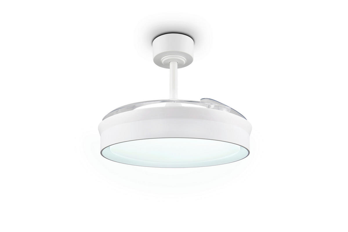 DECKENVENTILATOR - Klar/Weiß, Design, Kunststoff/Metall (46/39cm)