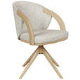 ARMLEHNSTUHL  Sitzfläche 360° drehbar Webstoff  Eichefarben, Beige  - Eiche Bianco/Eichefarben, KONVENTIONELL, Holz/Textil (61/83,5/57,5cm) - Linea Natura