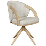 ARMLEHNSTUHL  Sitzfläche 360° drehbar Webstoff  Eichefarben, Beige  - Eiche Bianco/Eichefarben, KONVENTIONELL, Holz/Textil (61/83,5/57,5cm) - Linea Natura