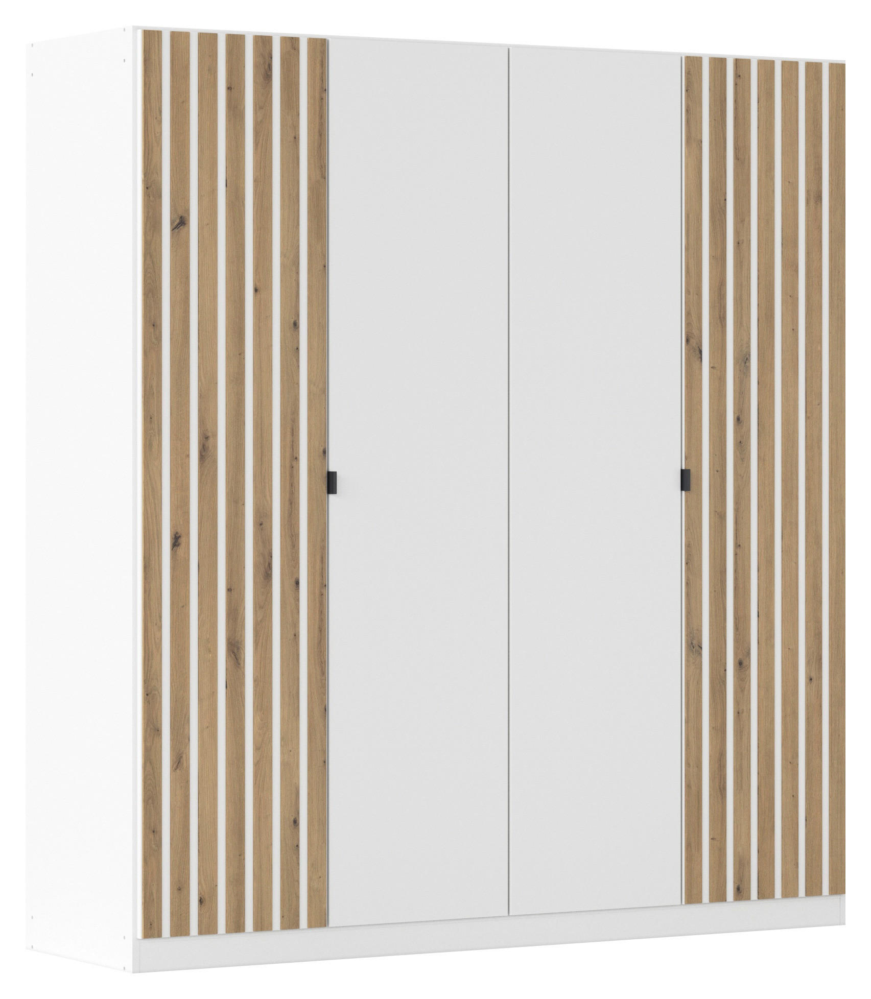 DREHTÜRENSCHRANK  in Weiß, Eiche Artisan  - Weiß/Eiche Artisan, MODERN, Holzwerkstoff/Metall (181/197/54cm) - Rauch Möbel