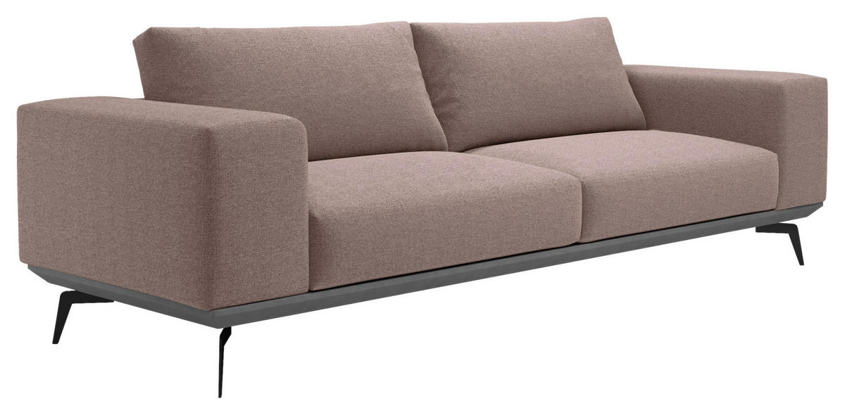 2-SITZER-SOFA in Chenille Bordeaux  - Bordeaux/Schwarz, Design, Holz/Textil (260/87/95cm) - MID.YOU