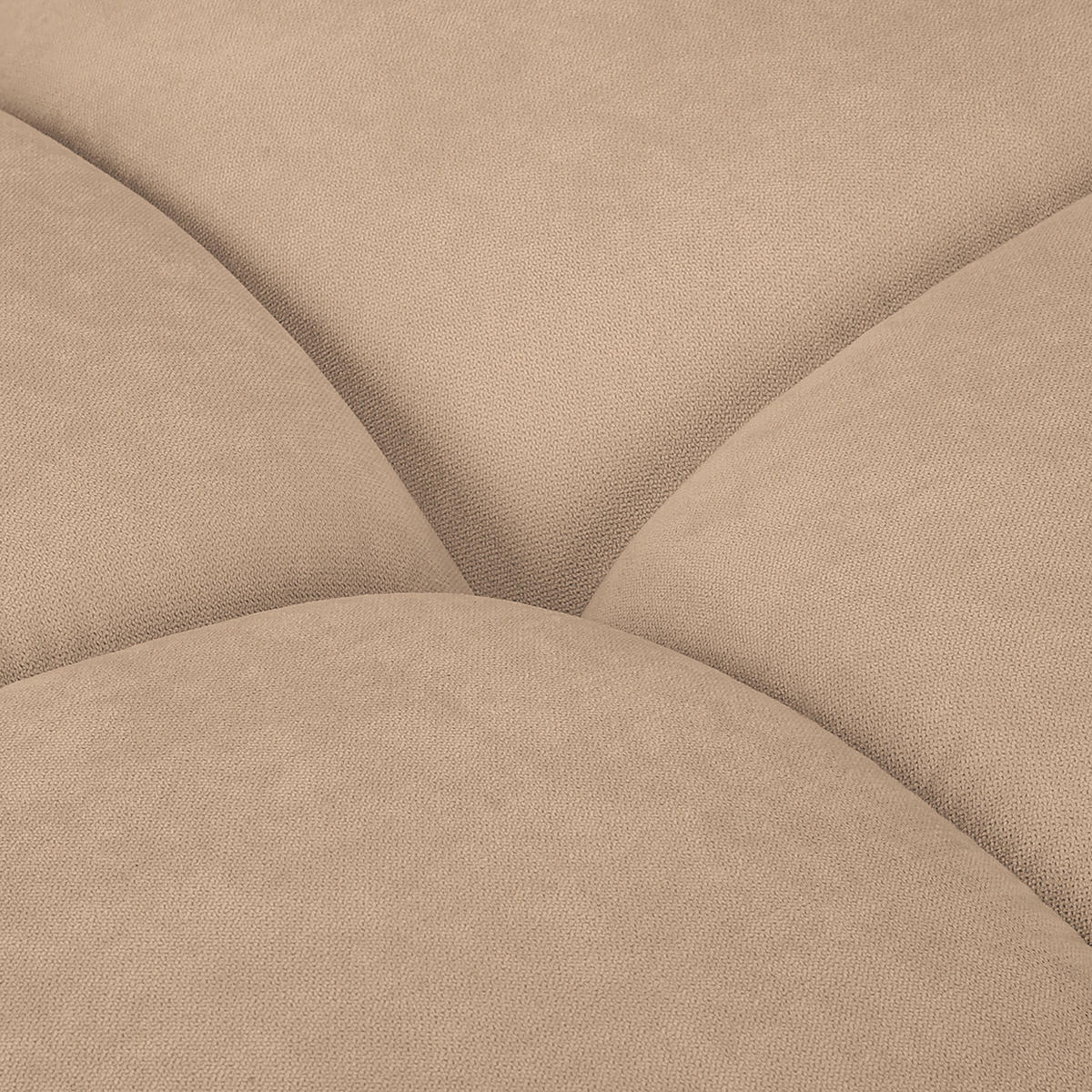 ECKSOFA in Mikrofaser Beige  - Beige/Silberfarben, Design, Textil/Metall (256/175cm) - Livetastic