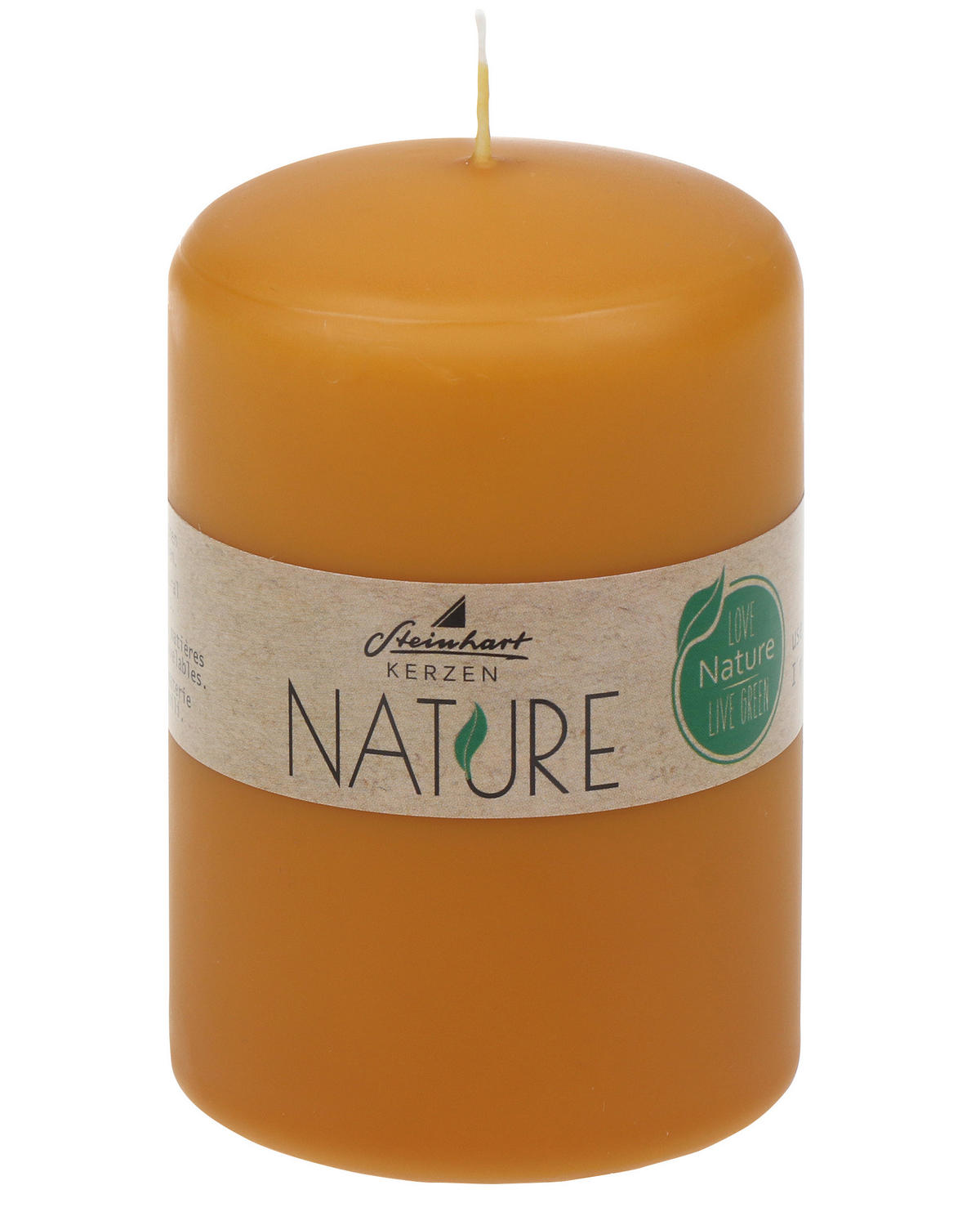 STUMPENKERZE  - Honig, Basics, Naturmaterialien (6,7/10cm)