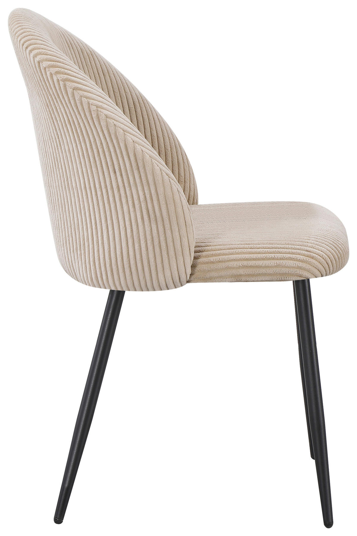 STUHL  in Eisen Cord Metall, Textil  - Beige/Schwarz, Basics, Textil/Metall (52/82/58cm) - Livetastic