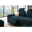 ECKSOFA in Velours Dunkelblau  - Schwarz/Dunkelblau, Design, Kunststoff/Textil (326/236cm) - Xora