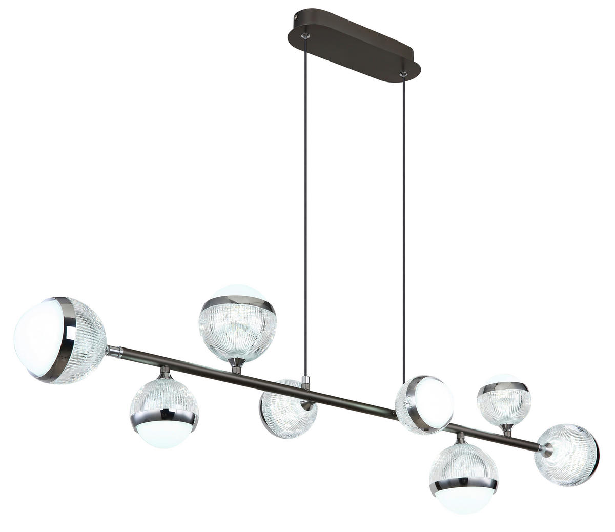 LED-HÄNGELEUCHTE 109/24/120 cm  - Klar/Chromfarben, KONVENTIONELL, Kunststoff/Metall (109/24/120cm) - Globo