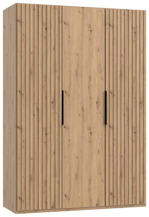 DREHTÜRENSCHRANK in Eiche Artisan  - Schwarz/Eiche Artisan, Modern, Holzwerkstoff/Metall (150/216/58cm) - MID.YOU