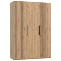 DREHTÜRENSCHRANK in Eiche Artisan  - Schwarz/Eiche Artisan, Modern, Holzwerkstoff/Metall (150/216/58cm) - MID.YOU