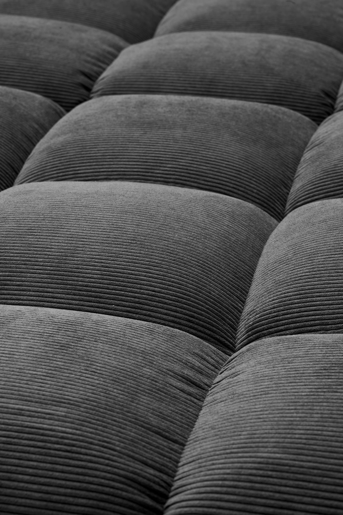 ECKSOFA Ottomane links, Eckteil  Anthrazit Feincord  - Anthrazit/Schwarz, Design, Holz/Textil (215/288cm) - Pure Home Lifestyle
