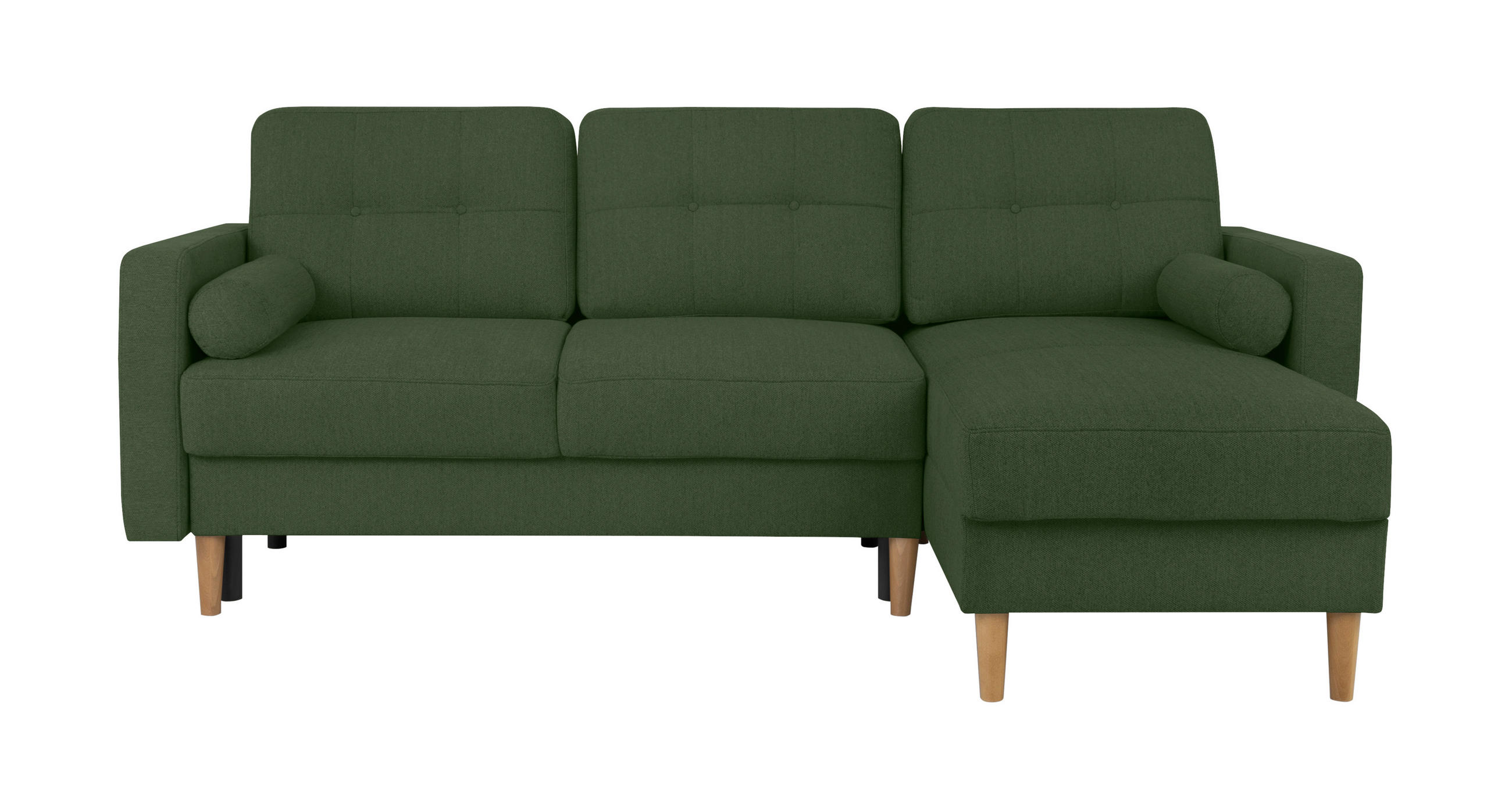 ECKSOFA in Grün  - Buchefarben/Grün, Design, Holz/Textil (223/157cm) - MID.YOU