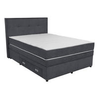 BOXSPRING KREVET 140/200 cm     tamno siva  - tamno siva/crna, Moderno, drvni materijal/tekstil (140/200cm) - Hom`in