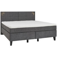 BOXSPRINGBETT 200/200 cm  Anthrazit  - Anthrazit/Schwarz, Design, Holz/Textil (200/200cm) - Hom`in