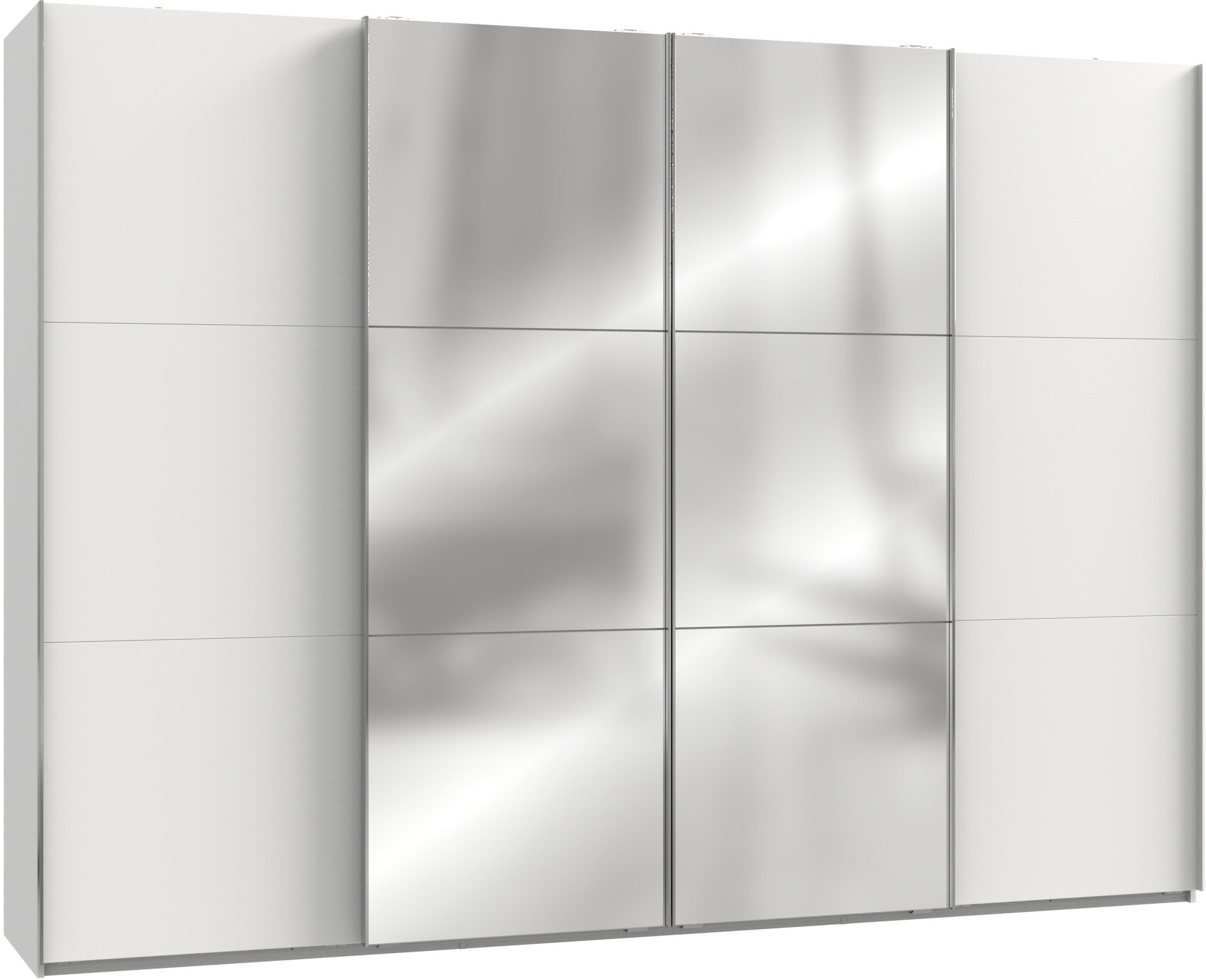 SCHWEBETÜRENSCHRANK in Weiss  - Chromfarben/Weiss, Modern, Holzwerkstoff (300/216/65cm) - MID.YOU