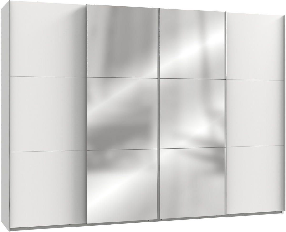 SCHWEBETÜRENSCHRANK in Weiss  - Chromfarben/Weiss, Modern, Holzwerkstoff (300/216/65cm) - MID.YOU