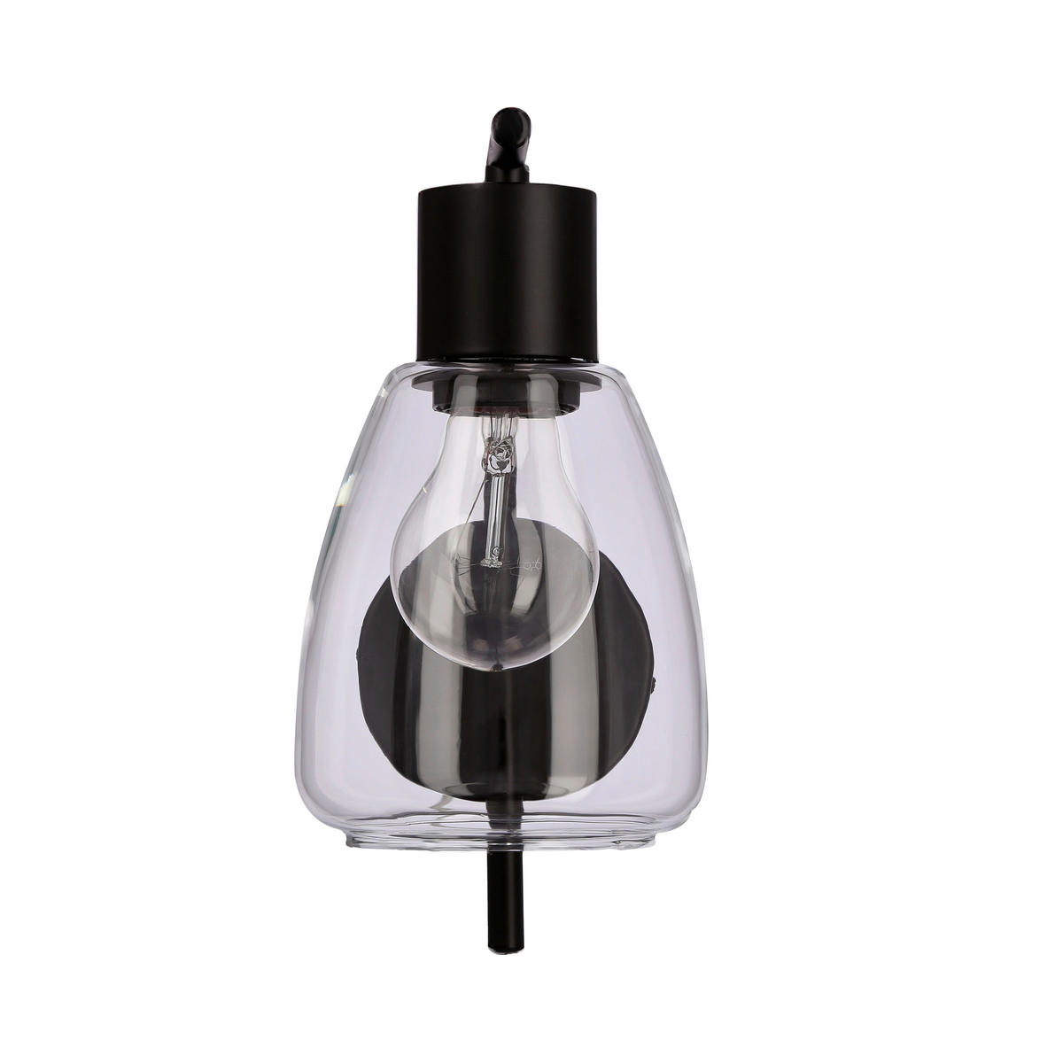 WANDLEUCHTE 17.4/12/23.5 cm   - Transparent/Schwarz, Design, Metall (17.4/12/23.5cm)