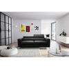 SCHLAFSOFA in Lederlook Echtleder Schwarz  - Silberfarben/Schwarz, Design, Leder/Textil (206/95/101cm) - Livetastic