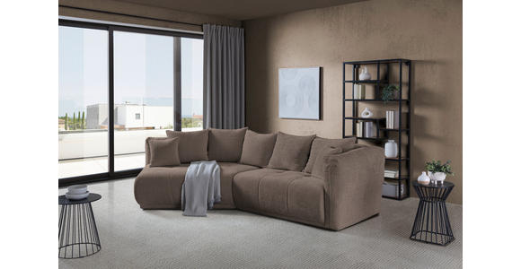 ECKSOFA  in Chenille Taupe  180/315 cm  - Taupe/Schwarz, MODERN, Kunststoff/Textil (180/315cm) - Hom`in