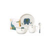 KINDERGESCHIRRSET KIDS, EMMA ELEFANT Fine Bone China 4-teilig  - Blau/Weiß, Basics, Keramik - ASA