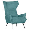 OHRENSESSEL in Cord Petrol  - Petrol/Schwarz, Konventionell, Textil/Metall (83/110/92cm) - MID.YOU