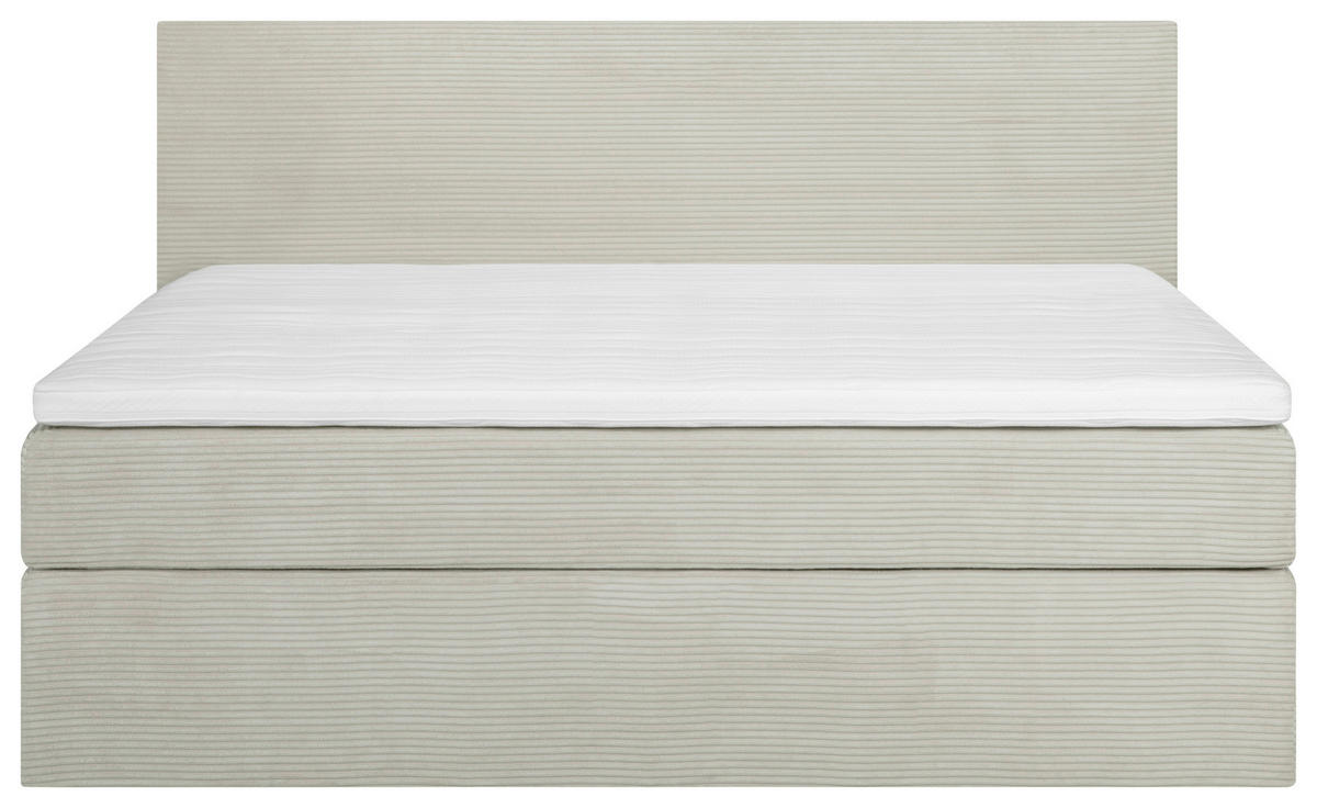 BOXSPRINGBETT 160/200 cm  in Hellgrau  - Hellgrau/Schwarz, KONVENTIONELL, Holz/Textil (160/200cm) - Boxxx