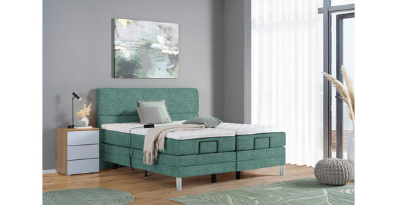 BOXSPRINGBETT 180/200 cm  in Petrol  - Chromfarben/Petrol, KONVENTIONELL, Kunststoff/Textil (180/200cm) - Voleo