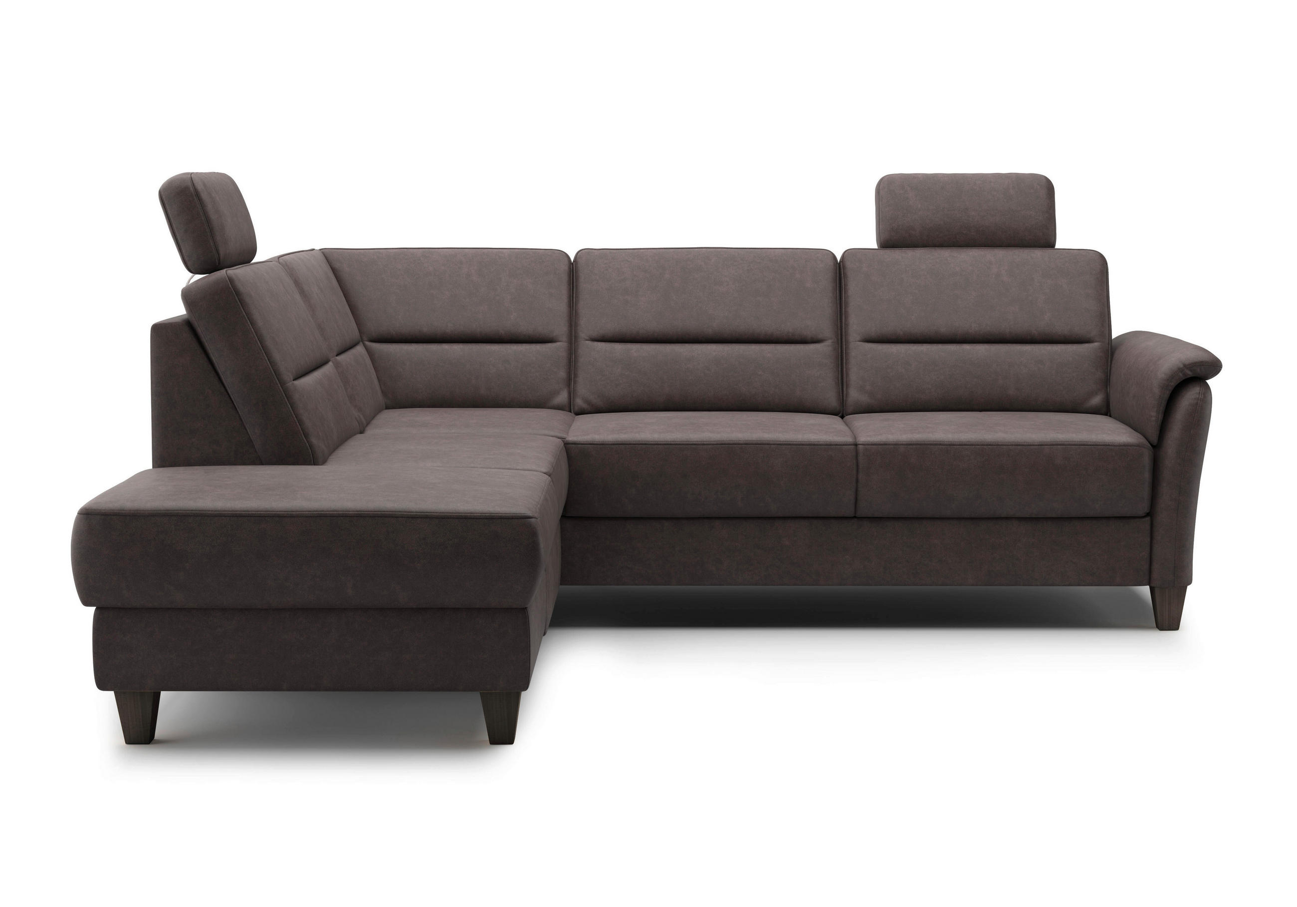 ECKSOFA in Mikrofaser Braun  - Wengefarben/Braun, Konventionell, Holz/Textil (212/236cm) - Sit & More