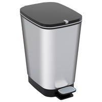 ABFALLEIMER 25 L  - Silberfarben/Schwarz, KONVENTIONELL, Kunststoff (40,5/45/26,5cm)