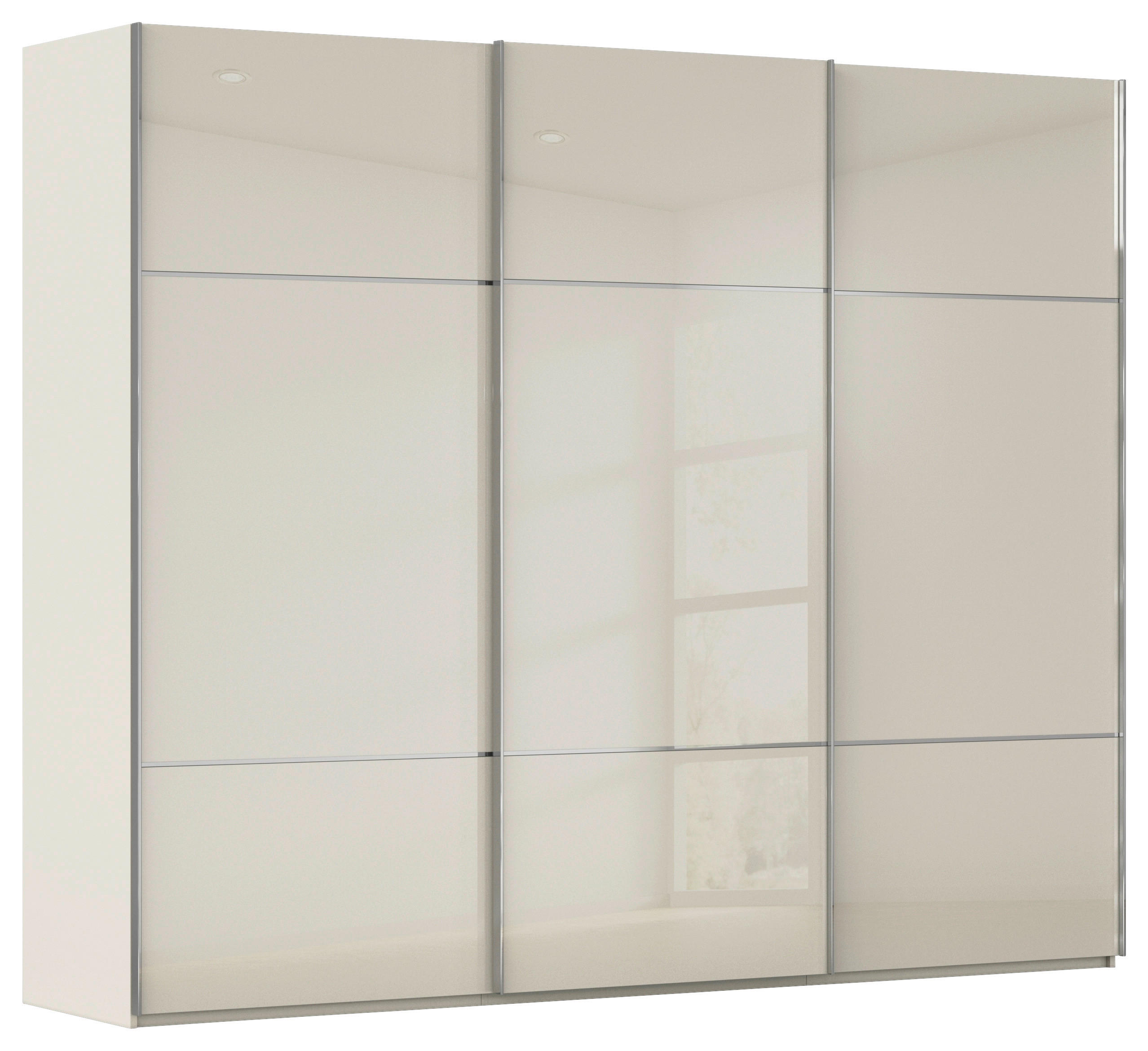 SCHWEBETÜRENSCHRANK in Champagner  - Chromfarben/Champagner, KONVENTIONELL, Glas/Holzwerkstoff (242/223/68cm) - Novel