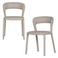 STUHL-SET 2 Stück  in Lederlook Kunststoff, Textil  - Beige, MODERN, Kunststoff/Textil (51/76/56cm) - Livetastic