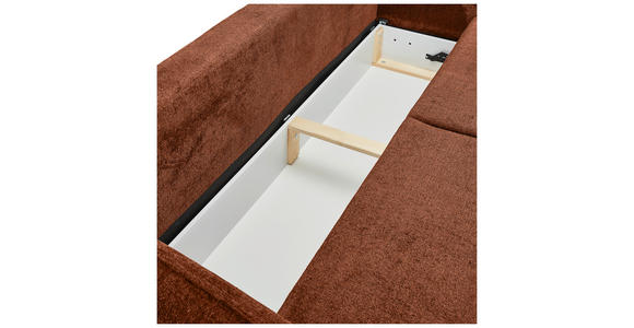 SCHLAFSOFA in Chenille Terracotta - Terracotta/Schwarz, KONVENTIONELL, Holz/Textil (238/99/108cm) - Carryhome