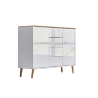 KOMMODE Mailand Typ 11 + HF  in 105,5/86/33 cm  - Weiß Hochglanz/Eiche Artisan, MODERN, Holz/Holzwerkstoff (105,5/86/33cm) - MID.YOU