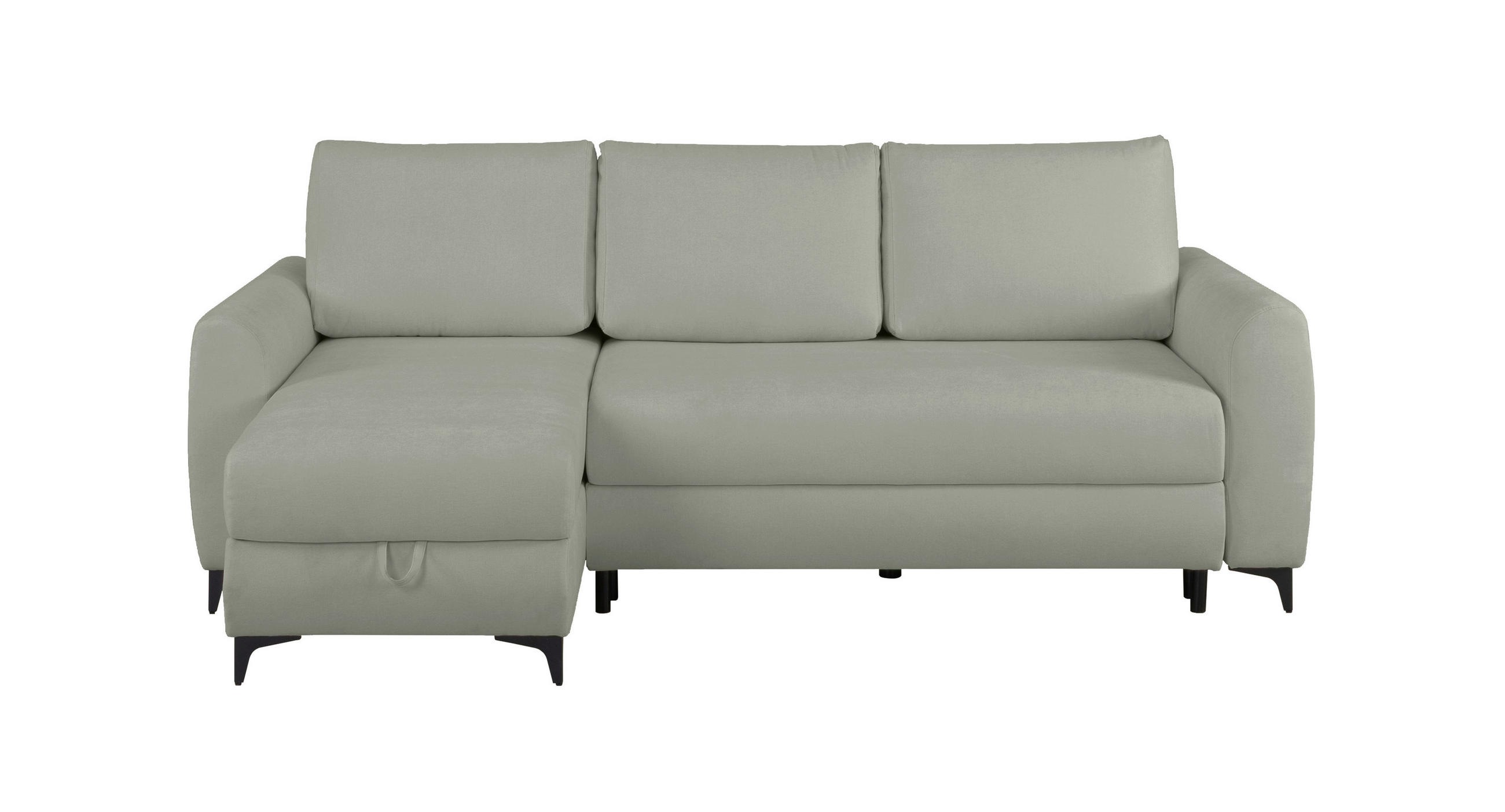 ECKSOFA Moli Grau  - Schwarz/Grau, Design, Textil/Metall (236/148cm) - MID.YOU