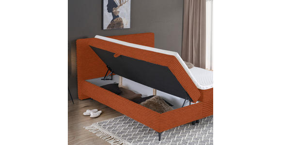 BOXBETT 160/200 cm in Rostfarben - Rostfarben/Schwarz, Design, Holz/Holzwerkstoff (160/200cm) - Xora