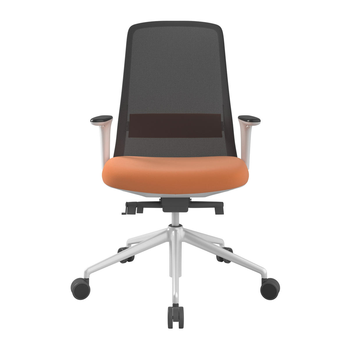 DREHSTUHL Orange, Schwarz, Weiß  - Schwarz/Orange, MODERN, Kunststoff/Textil (70/103-115/70cm)