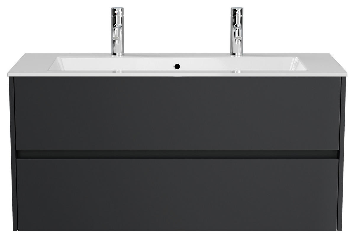 WASCHTISCHKOMBI  - Graphitfarben/Weiß, MODERN, Holzwerkstoff/Stein (120/58,8/46,5cm) - MID.YOU