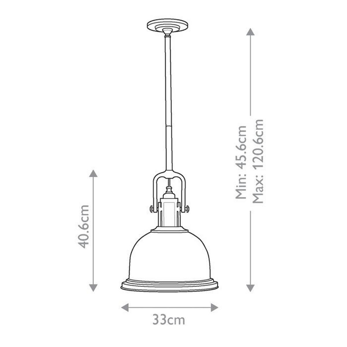 HÄNGLAMPA Parker 33/120.6 cm  - bronsfärgad, Klassisk, metall (33/120.6cm) - Elstead Lighting