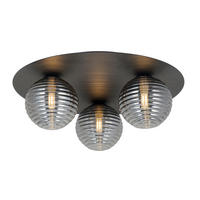 DECKENLEUCHTE  38/15 cm    - Schwarz, Trend, Glas/Metall (38/15cm) - Novel