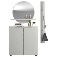 GARDEROBE 3-teilig  in 127/187/22 cm  - Grau, Design, Glas/Holzwerkstoff (127/187/22cm) - Xora