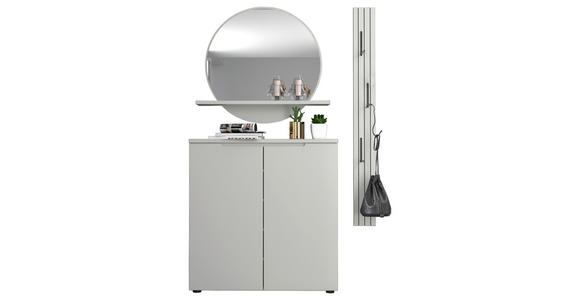 GARDEROBE 3-teilig  in 127/187/22 cm  - Grau, Design, Glas/Holzwerkstoff (127/187/22cm) - Xora