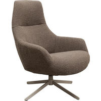 SESSEL in Bouclé Graubraun  - Greige/Graubraun, Design, Textil/Metall (76/100/81cm) - Kare-Design