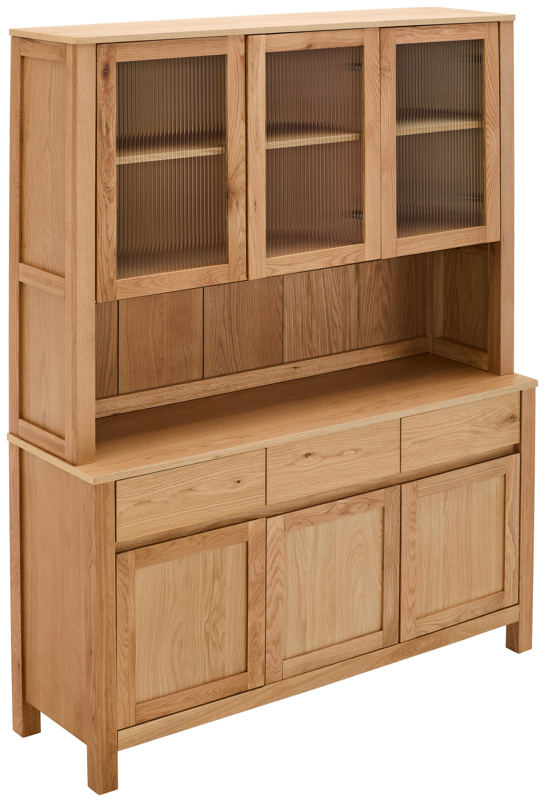 SKÅP MED VITRINDÖRRAR i ek naturfärgad - naturfärgad, Lifestyle, trämaterial/trä (140/190/40cm) - MID.YOU