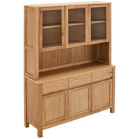 SKÅP MED VITRINDÖRRAR i ek naturfärgad - naturfärgad, Lifestyle, trämaterial/trä (140/190/40cm) - MID.YOU
