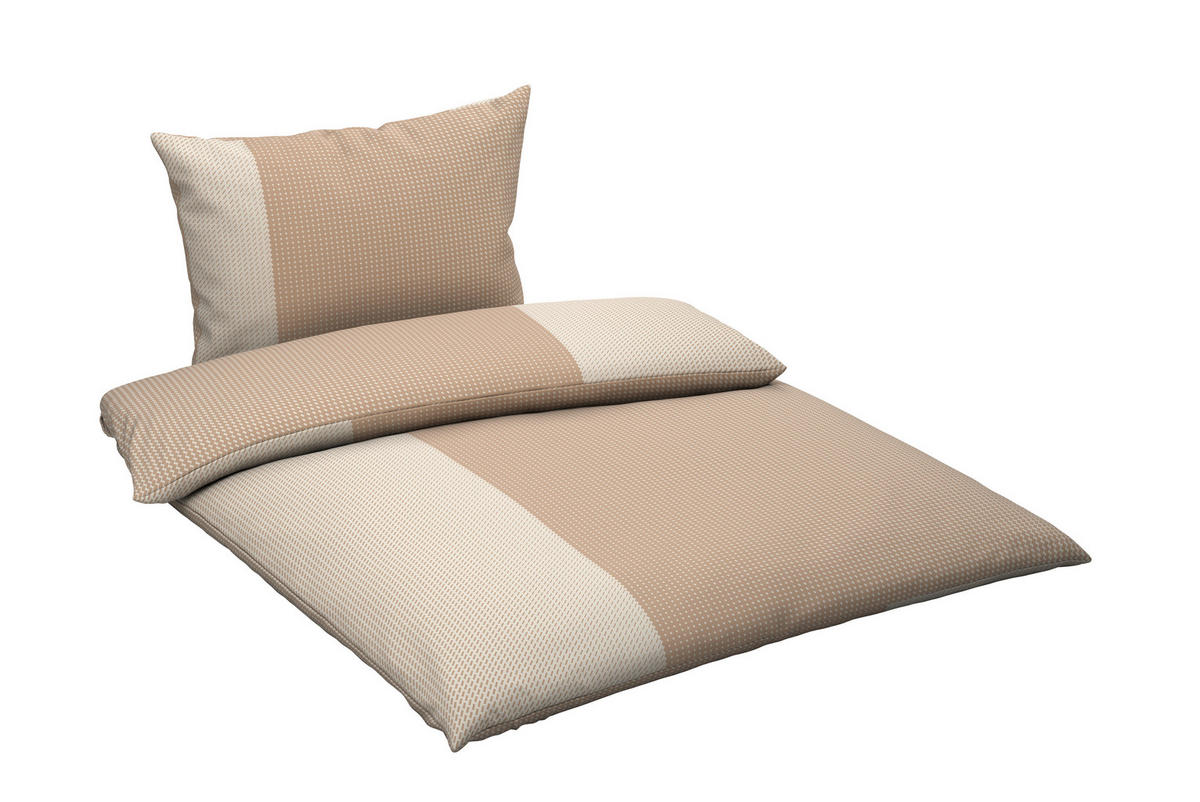 BETTWÄSCHE 2-teilig Satin 140/220 cm  - Beige, Design, Textil (140/220cm) - Dieter Knoll
