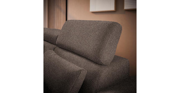 ECKSOFA in Velours Braun  - Schwarz/Braun, Design, Textil/Metall (264/299cm) - Novel