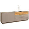 TV-SZEKRÉNY 207/69/42 cm  - tölgyfa/taupe, Design, faalapú anyag/Üveg (207/69/42cm) - Novel