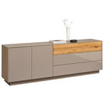 LOWBOARD Taupe, Eichefarben  207/69/42 cm  - Taupe/Eichefarben, Design, Glas/Holz (207/69/42cm) - Novel
