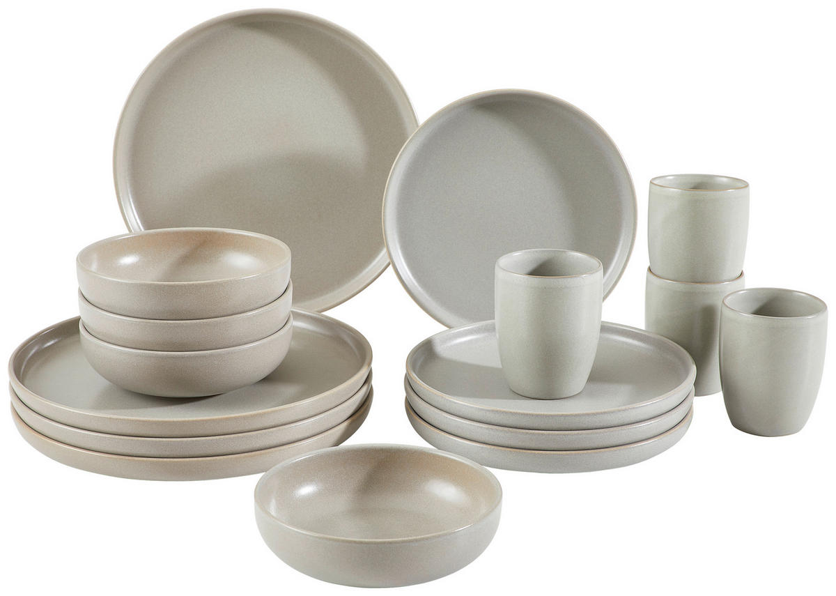 KOMPLETT SERVIS Uno 16 delar  - grå, Klassisk, keramik - Creatable