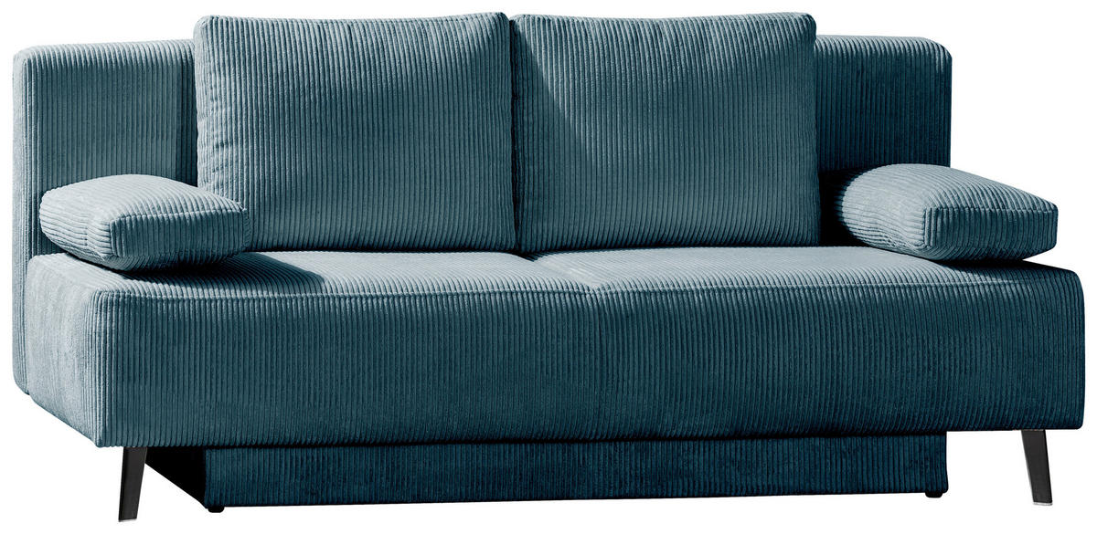 KANAPÉÁGY textil olajkék  - olajkék/fekete, Modern, textil/fém (193/85/88cm) - Novel